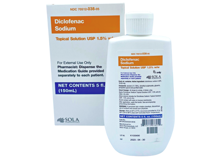 Diclofenac Sodium Topical Solution, 1.5%